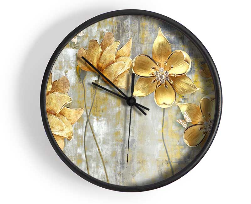 Yellow Flowers Beauty Clock - Wallart-Direct UK