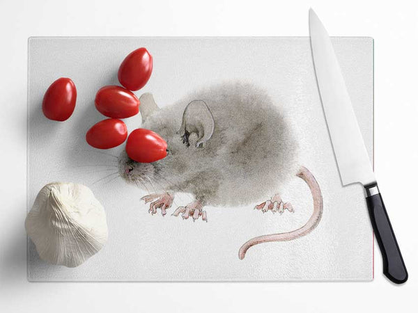 Cute Little Mouse Glass Chopping Board