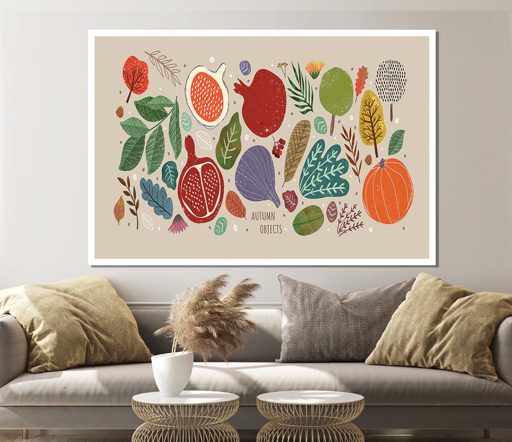 The Autumn Vegetables Print Poster Wall Art