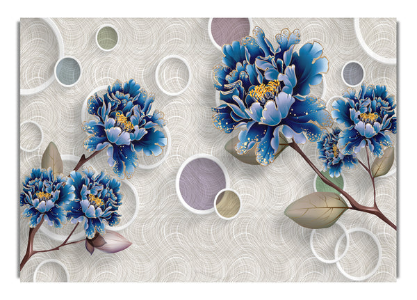 Blue Stunning Flower Circles