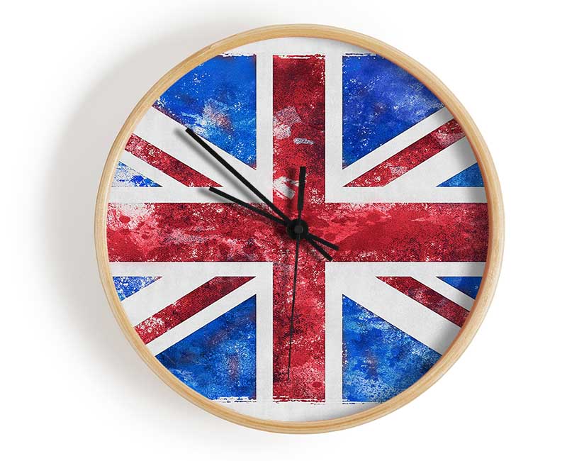 Union Jack Washed Out Clock - Wallart-Direct UK