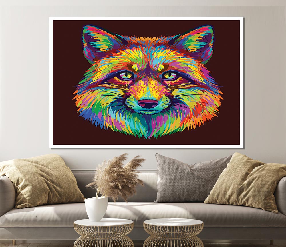 The Colourful Fox Print Poster Wall Art