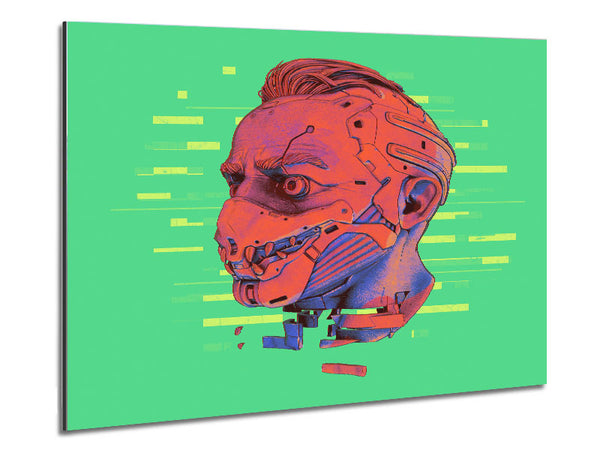 Face Mask Fighter Metal Print