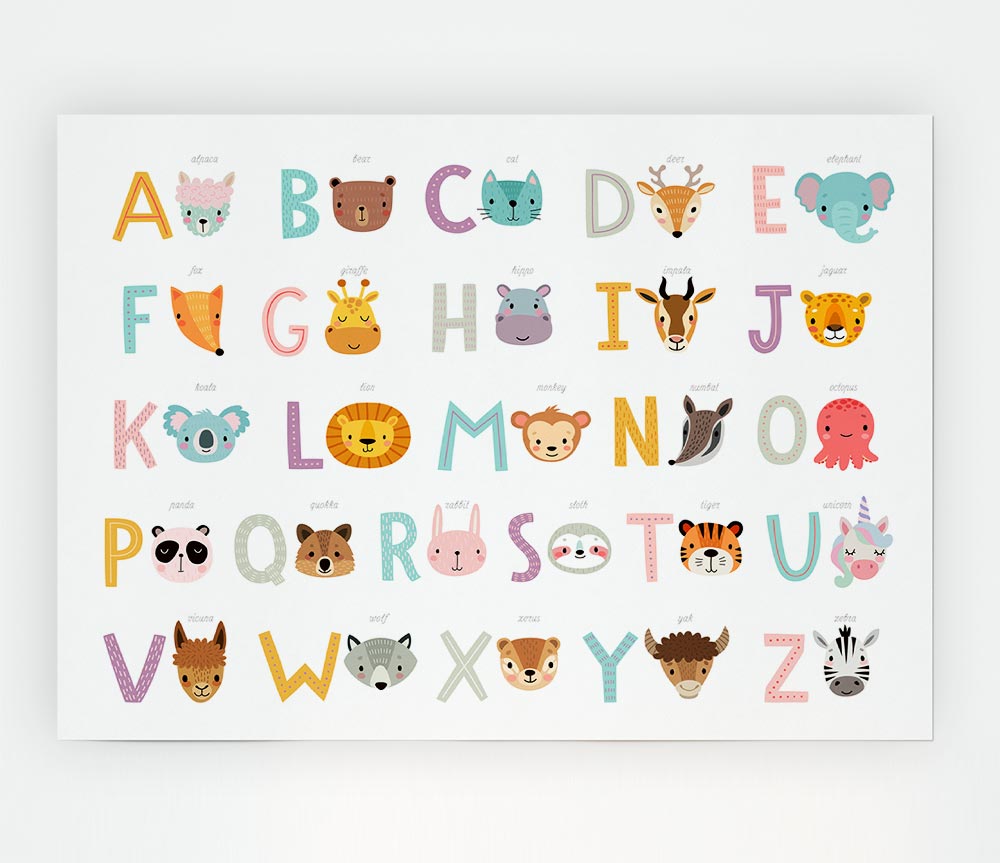 The Animal Alphabet Print Poster Wall Art