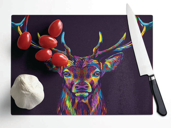 The Colourful Stag Glass Chopping Board