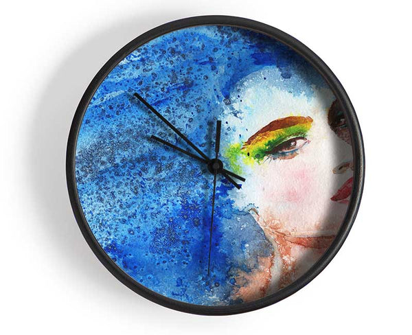 Blue Haired Woman Clock - Wallart-Direct UK