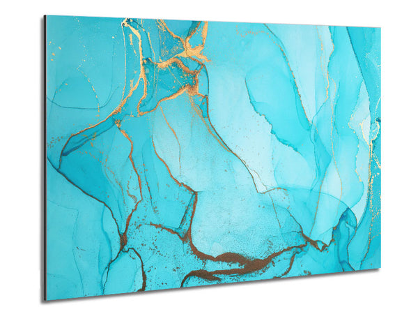 Aqua Fusion Glitter Metal Print