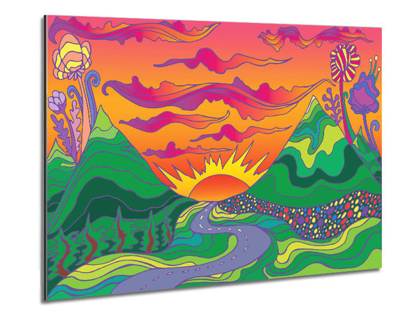 Psychedelic Landscape Metal Print