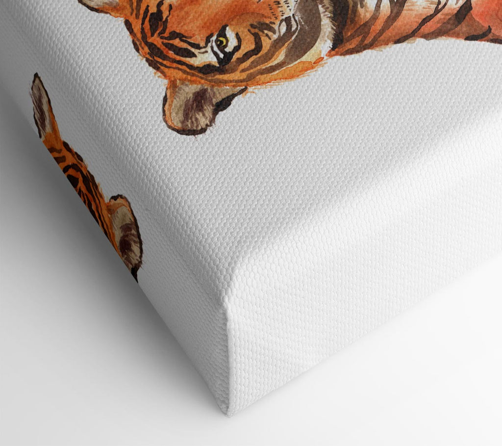 Picture of Tiger Laying Down Canvas Print Wall Art