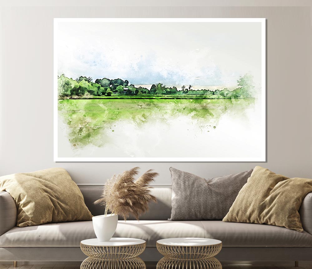 The Green Countryside Print Poster Wall Art