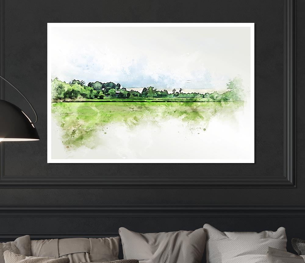 The Green Countryside Print Poster Wall Art