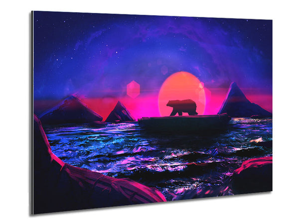 Polar Bear Dawn Metal Print