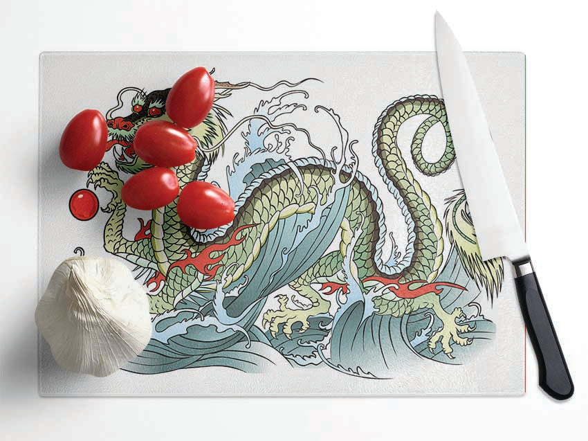 The Chinese Dragon Dance Glass Chopping Board