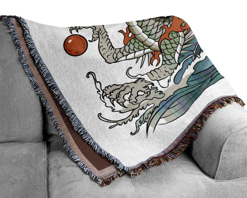 The Chinese Dragon Dance Woven Blanket