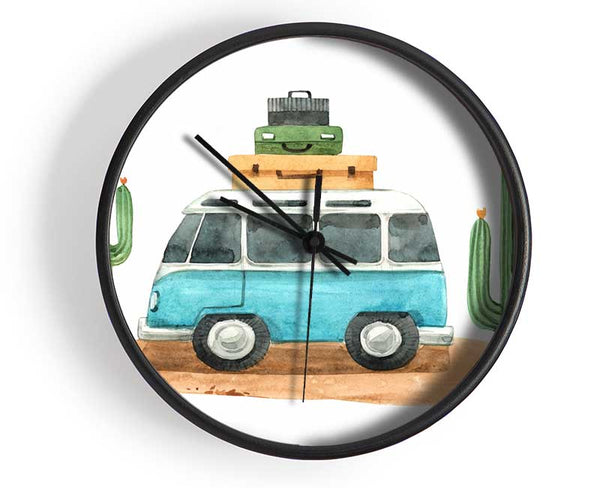 Vw Camper Cactus Clock - Wallart-Direct UK