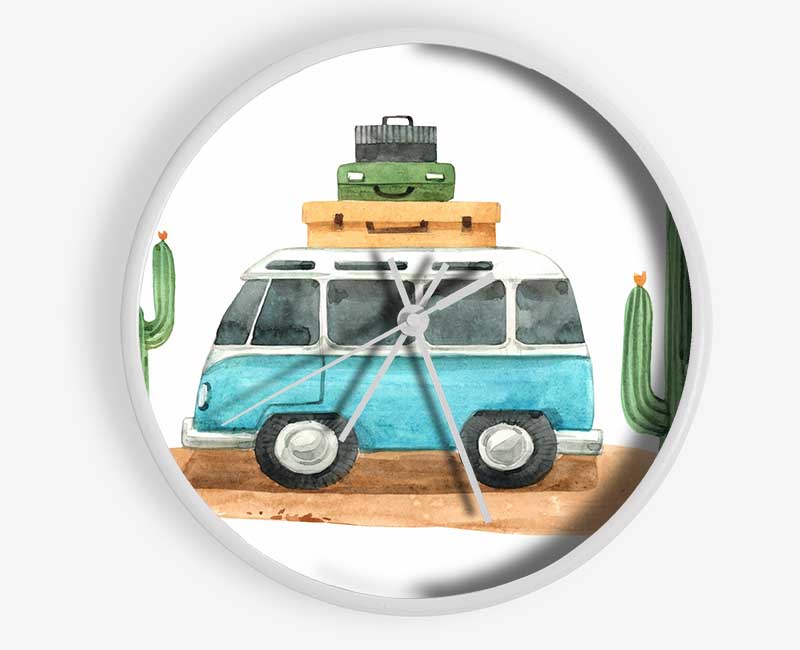 Vw Camper Cactus Clock - Wallart-Direct UK