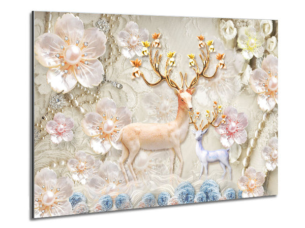 The Majestic Deer And Doe Metal Print