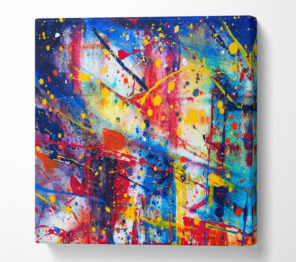 A Square Canvas Print Showing The Splatter Of The Bridge Square Wall Art