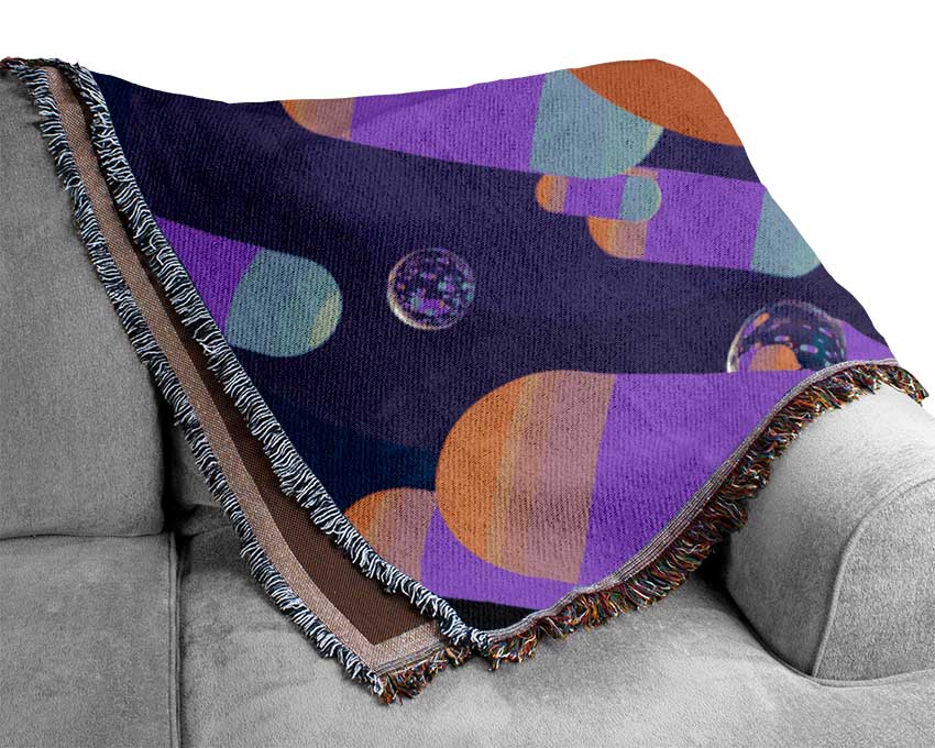 Red Orange Sun On Life Woven Blanket