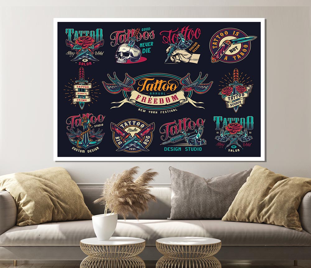 Tattoo Flash Art Studio Print Poster Wall Art