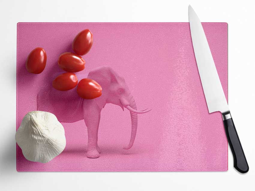 The Pink Elephant Glass Chopping Board