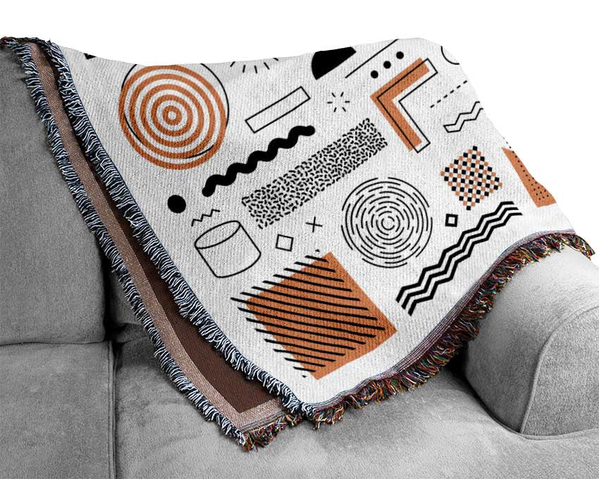 Mixture Of Shapes And Colours Woven Blanket