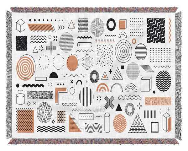 Mixture Of Shapes And Colours Woven Blanket