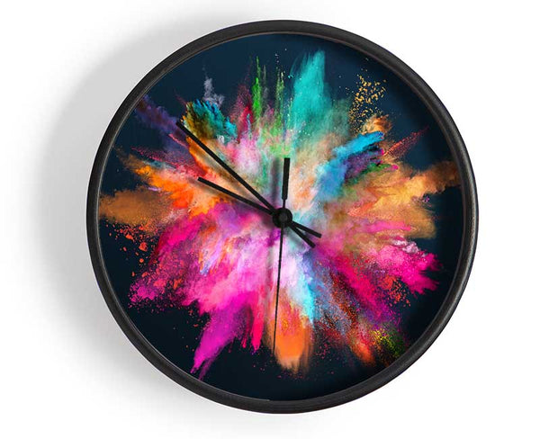 Explosion Of Paint Rainbow Clock - Wallart-Direct UK