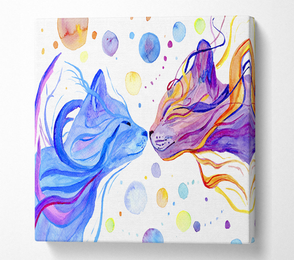 A Square Canvas Print Showing The Cat Universe Square Wall Art