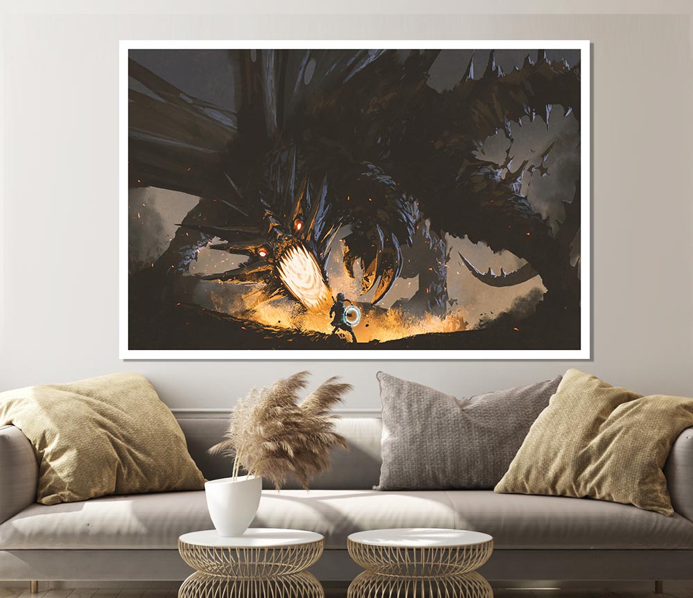 Take On The Dragon Print Poster Wall Art