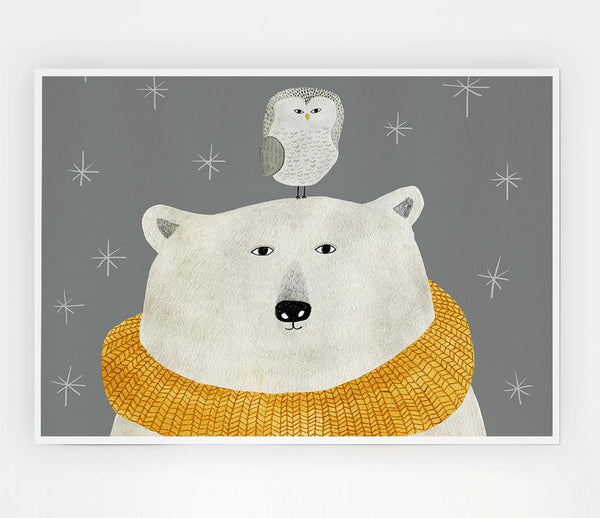 The Bear And The Owl Print Poster Wall Art