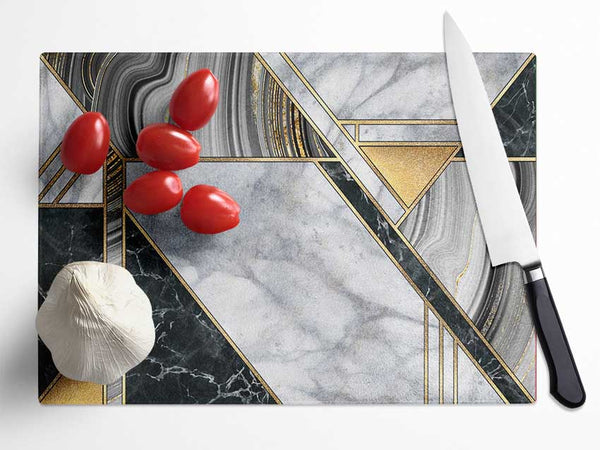 Triangles Of Marble Glass Chopping Board