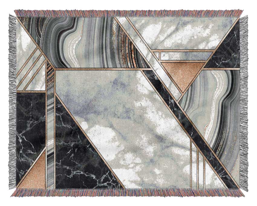 Triangles Of Marble Woven Blanket