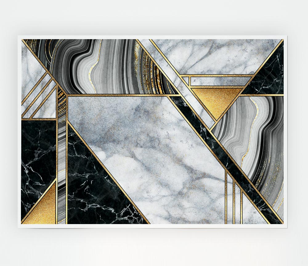 Triangles Of Marble Print Poster Wall Art