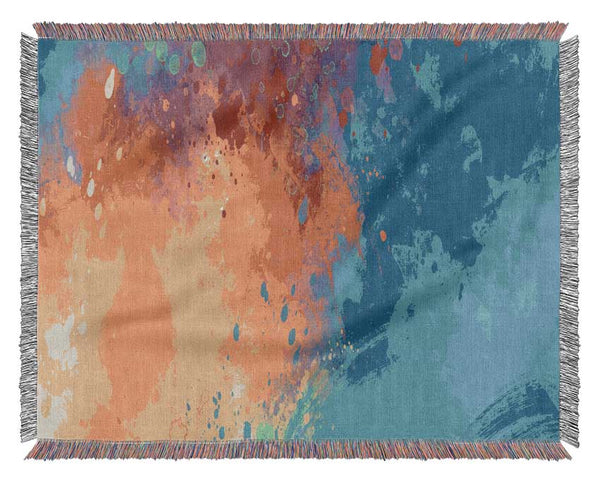 Explosion Of Water And Lava Woven Blanket