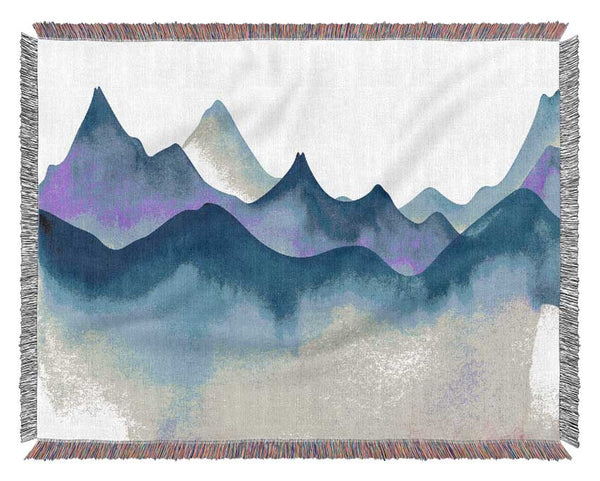 The Peak Of Blue Curves Woven Blanket