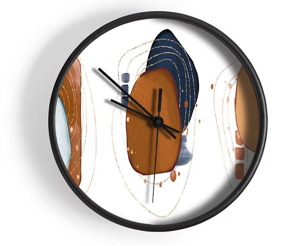 Three Art Mid Century Shapes Clock - Wallart-Direct UK