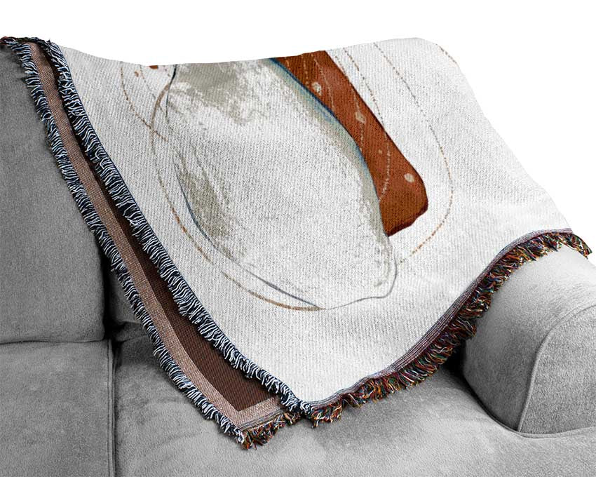 Three Art Mid Century Shapes Woven Blanket