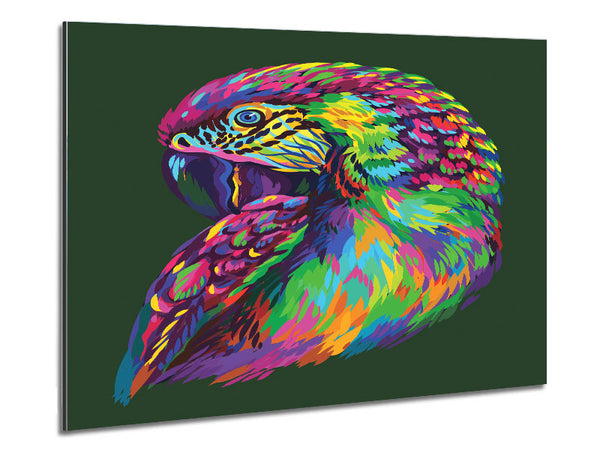 The Parrot On Green Metal Print