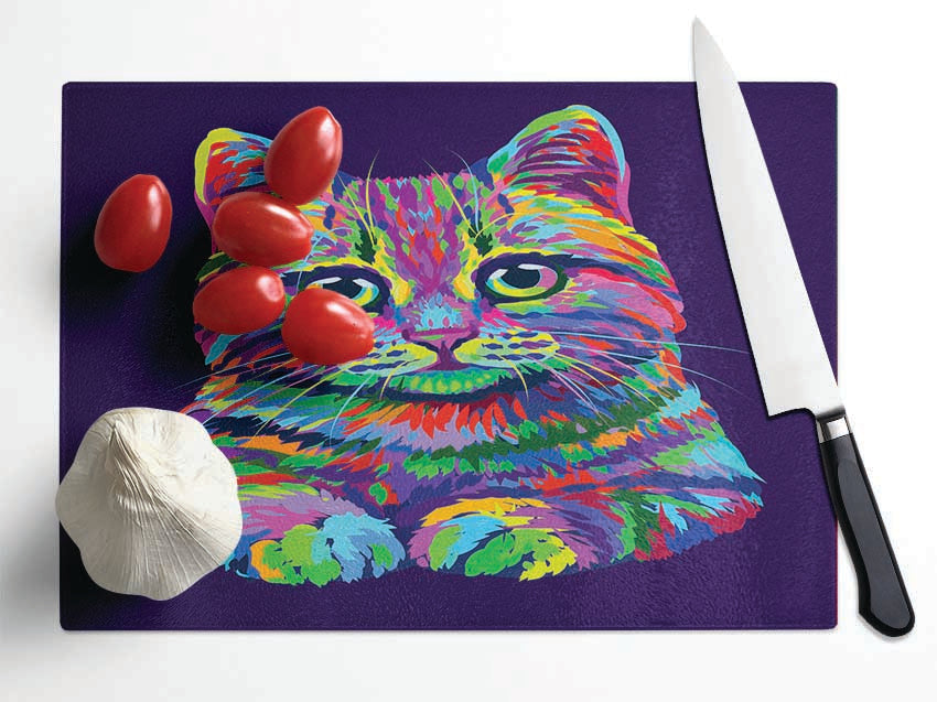 The Vivid Cat Glass Chopping Board