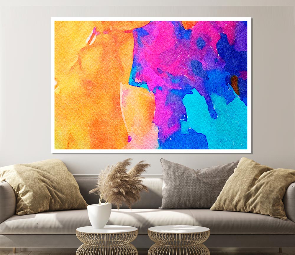 Colour Paint Dabs Print Poster Wall Art