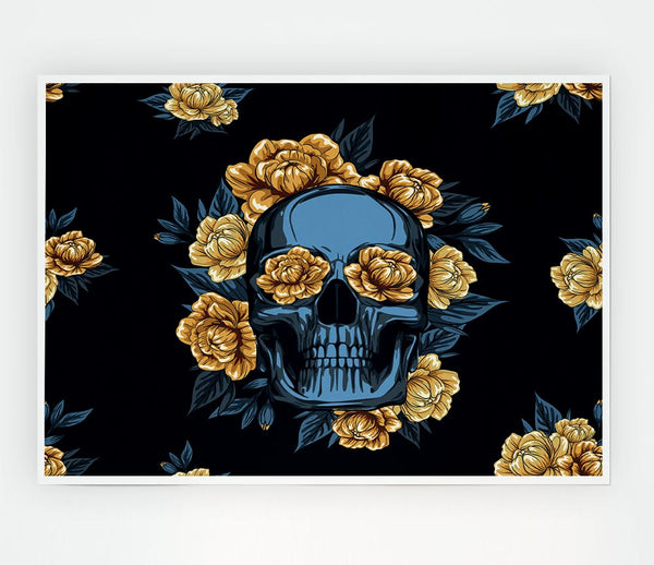 The Skull Flowers Tribute Print Poster Wall Art