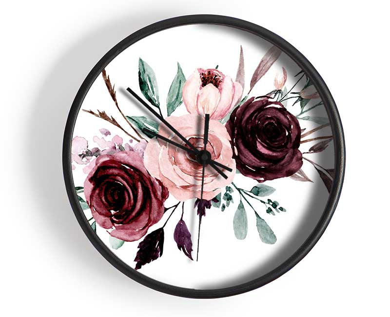Trio Of Lovely Roses Clock - Wallart-Direct UK