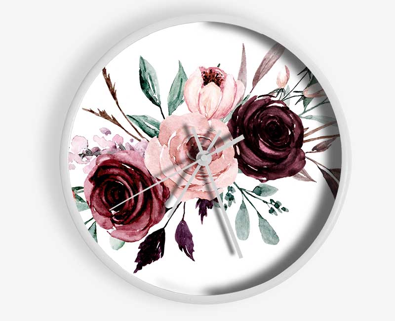 Trio Of Lovely Roses Clock - Wallart-Direct UK
