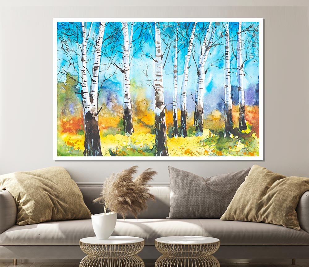 The Beautiful Birch Trees Print Poster Wall Art