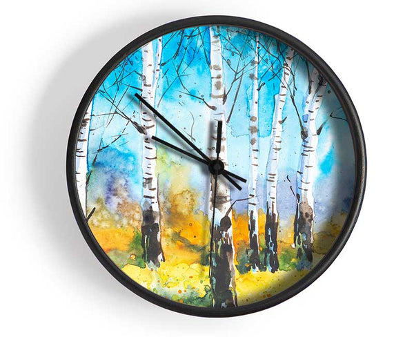 The Beautiful Birch Trees Clock - Wallart-Direct UK