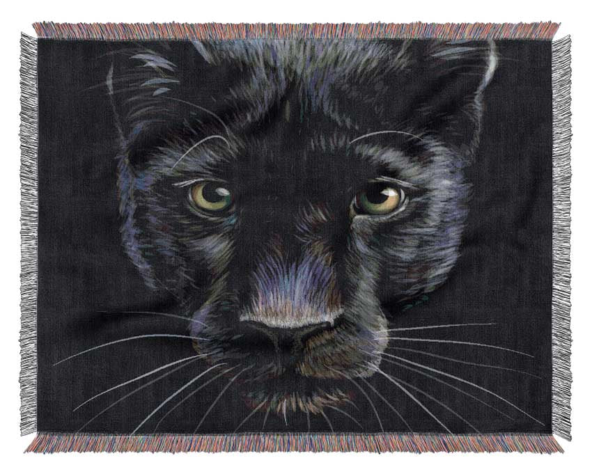 The Black Panther Face Woven Blanket