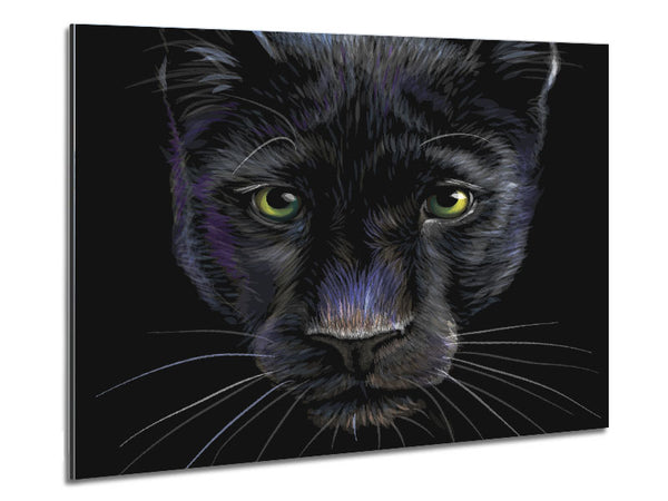 The Black Panther Face Metal Print