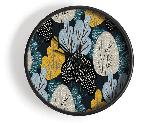 Trees Of Pattern And Colour Clock - Wallart-Direct UK