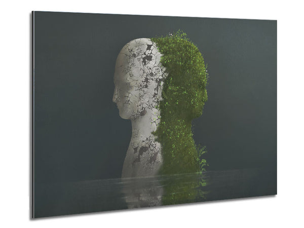 Stone And Plant Human Metal Print